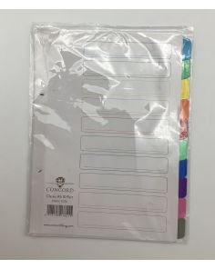 Concord A5 Index 10 Part White with Multicoloured Tabs