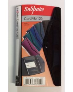 Snopake CardFile 120 Zeon Black, Business card wallet holds 120 cards, popper closure