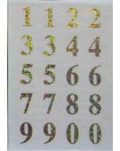 Ivy Self Adhesive Numbers 0 - 9 Holographic Gold