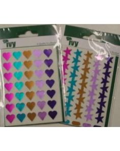 Ivy Self Adhesive Labels - Stars / Hearts