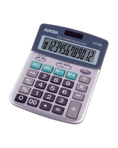 Aurora Silver / Grey DT398 Semi Desktop Calculator