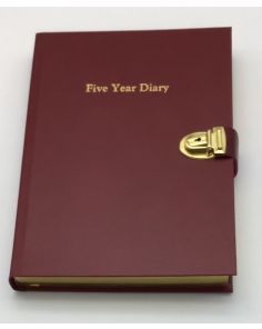 Classic Five Year Diary Burgundy 8x6 Inches