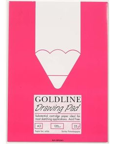 Goldline Drawing Pad, A3, 120gsm, 25 Sheets