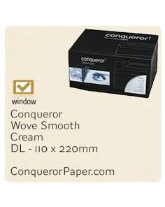 Conqueror Wove Cream DL Peel & Seal Envelopes 120gsm, Pack of 50