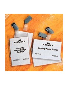 Durable Security Name Badge Portrait & Landscape PK25