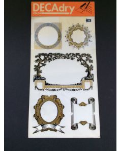 Decadry Super Transfers No716, Black & Gold Decorative Frames