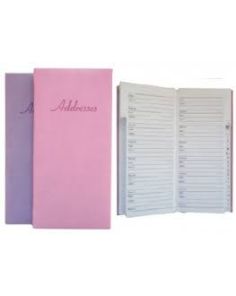 Esposti Pastel Address Book, Slim W78mm x H160mm, Pink