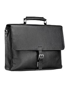 Filofax Finchley Leather Briefcase / Laptop Bag, Black