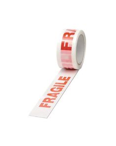 Polypropylene Tape Printed 'Fragile' White/Red 48mm x 66m