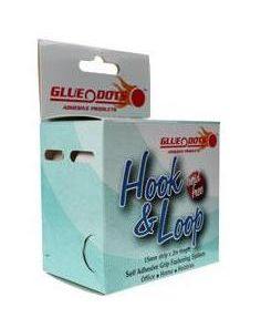 Glue Dots Hook & Loop, 1 Box = 50 Pairs of 12mm diameter discs