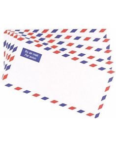 20 Airmail Envelopes White Gummed DL 110mm x 220mm