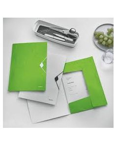 Leitz Wow Range 3 Flap Elasticated Folder. Metallic Green