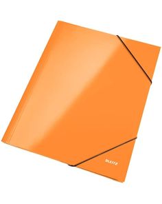 Leitz Wow Range 3 Flap Elasticated Folder. Metallic Orange