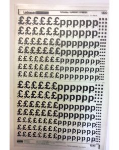 Letraset Black 1320 72/60/48pt. Currency Symbols