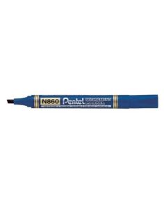 Pentel N860 Permanent Chisel Tip Marker Pen, Blue