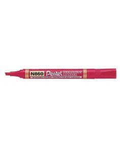 Pentel N860 Permanent Chisel Tip Marker Pen, Red