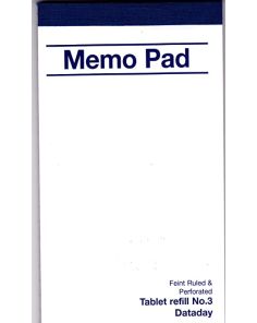 Dataday Memo Pad Refill No 3 (130x75mm)