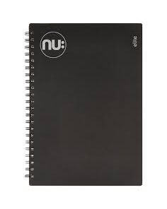 nu: Elite Spiral Bound Notebook with Polypropylene Cover, A4, Black