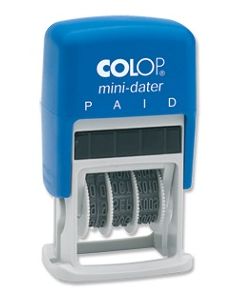 Colop Self-Inking Mini Text and Date Stamp "RECEIVED" or "PAID"