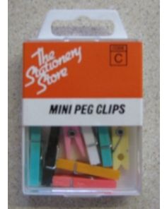 Stationery Store Mini Peg Clips, H30mm, Pack of 8