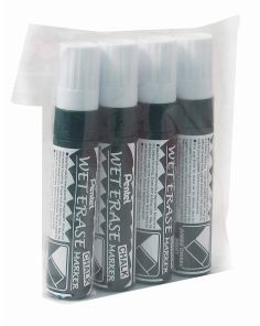 Pentel Jumbo Wet Erase Liquid Chalk Marker - White (Pack of 4) 