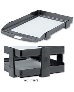 Rexel Agenda Classic 35 Letter Tray and Risers - Charcoal