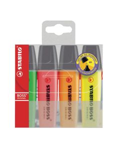 Stabilo Boss Highlighter Pens, Assorted Pack of 4