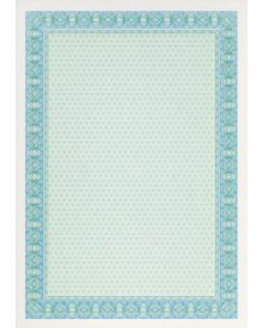 Decadry Certificate Paper, Helicoid Turquoise Blue