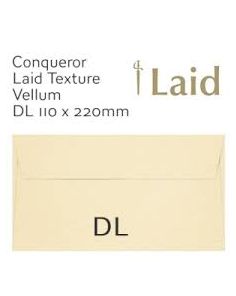 Conqueror Laid Vellum Texture DL Peel & Seal Envelopes 120gsm, Pack of 50 