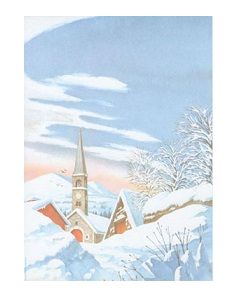 Decadry Illustration Christmas Themed Paper - White Village