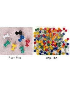 Essentials Map And Push Pins