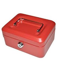 Zip Red Cash Box, 12 inch, 320 x 225 x 90mm