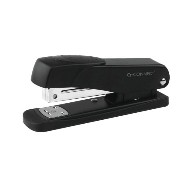 Q Connect Metal Stapler Half Strip Black 