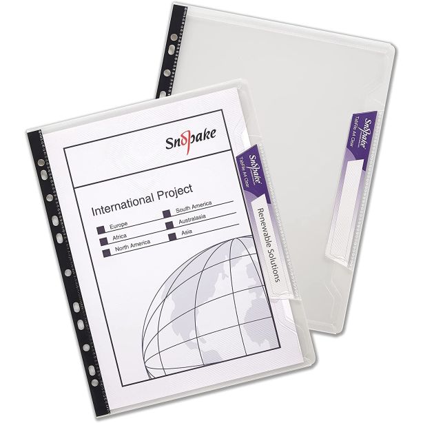 Snopake TabFile Ringbinder Wallet, A4, Clear