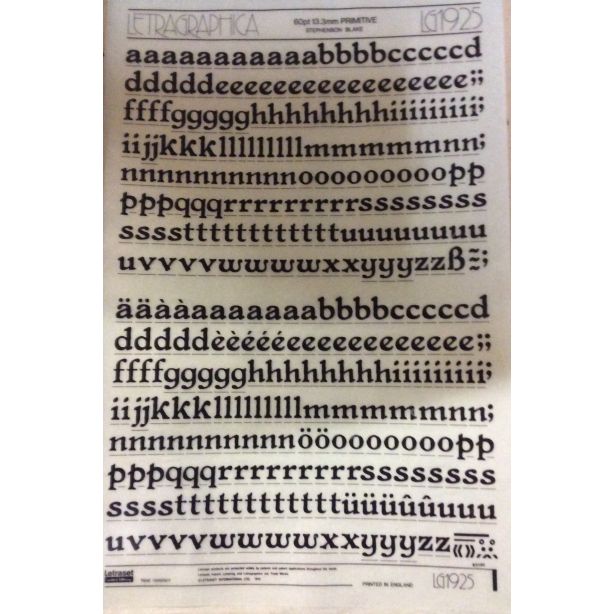 Letraset Letragraphica 1925 60pt. Primitive 13.3mm