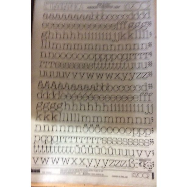 Letraset Letragraphica 2002 60pt. American Typewriter Light 15.4mm