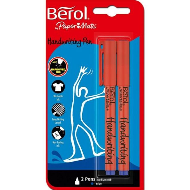 Berol Handwriting Pen Blue, Pack of 2