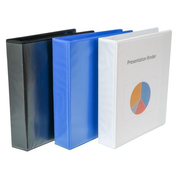 Presentation 3-D Ringbinder, Capacity 25mm, Black, Pack of 10