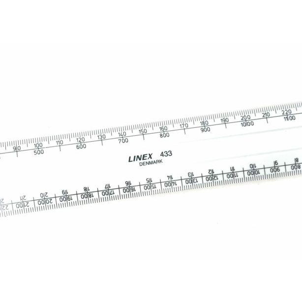  Linex Flat Scale Rule, 4 Bevels, 8 Scales, Divisions:1:1:5:10:20:50:100:200:500