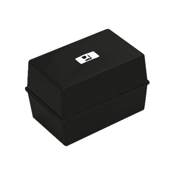 Q Connect Card Index Box, 5x3 inches: Black