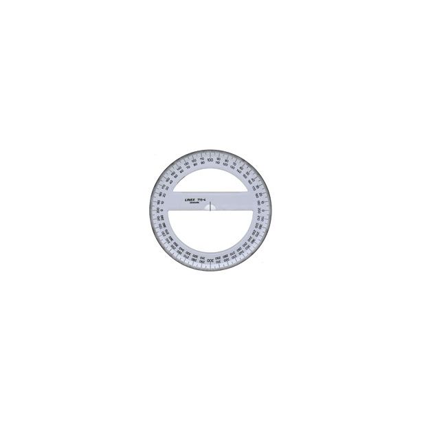 Linex Circular Protractor European Stand, 400 Grads, Diameter:150mm, Thickness:2mm