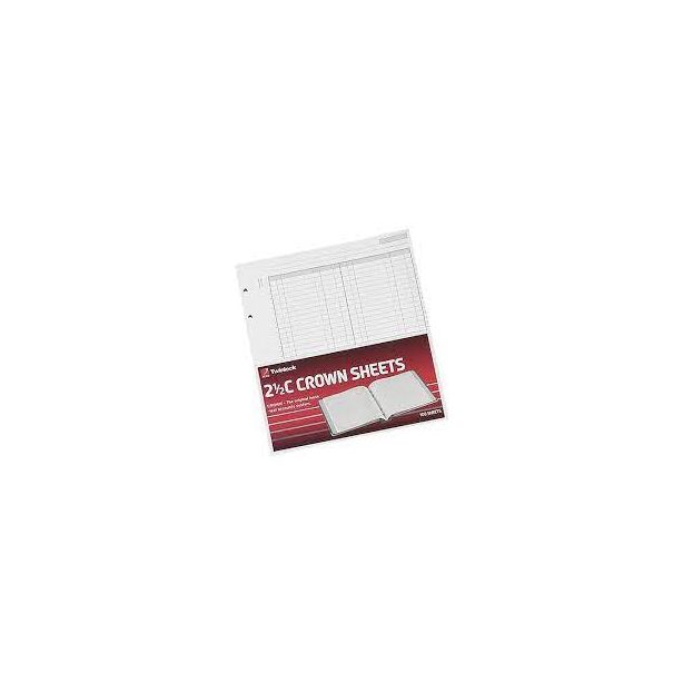 Crown 2½C, F3 Double Cash Ledger Refill Sheets, Size 251 x 229mm, Pack of 100