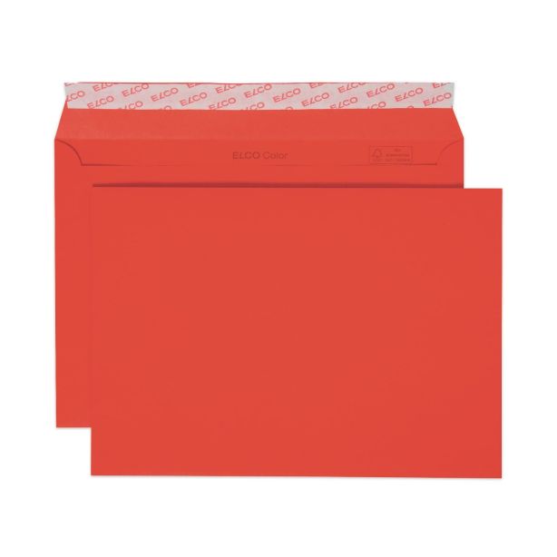 Elco Bright Red Envelopes, C5 (229 x 162mm), Peel & Seal,  Pack of 25