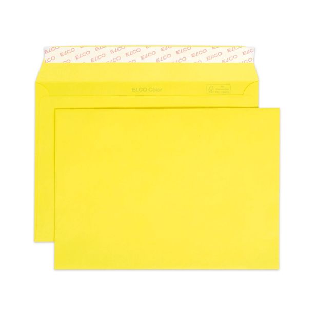 Elco Bright Yellow Envelopes, C5 (229 x 162mm),  Peel & Seal, Pack of 25