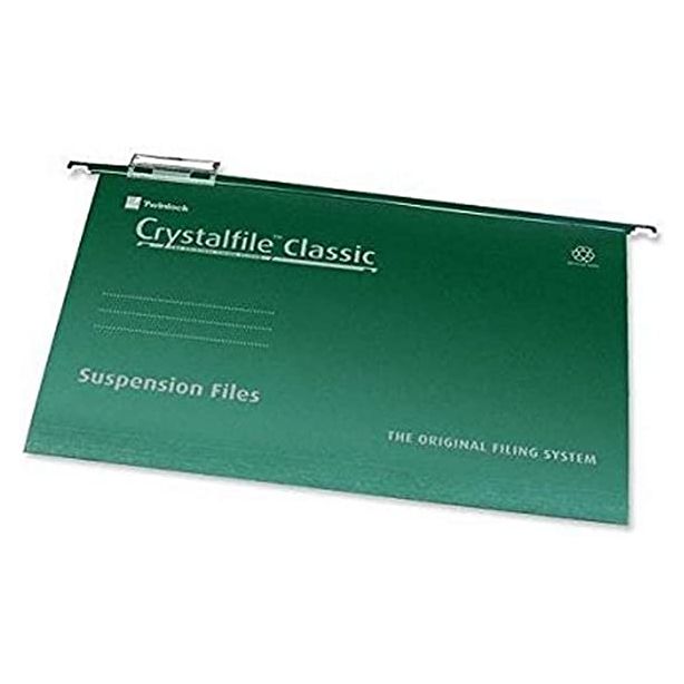 Twinlock CrystalFile Classic Standard Capacity, Foolscap, Green