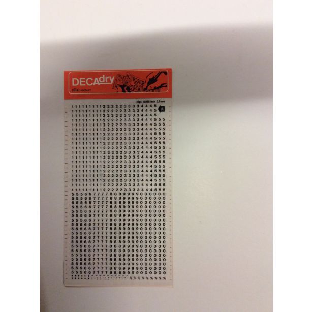 Decadry Transfers No14, 10pt, 2.5mm, 0.098inch, Black