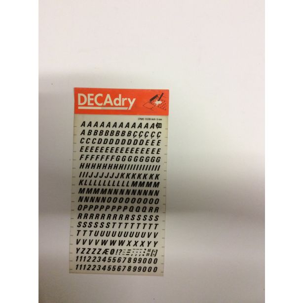 Decadry Transfers No20, 24pt, 6mm, 0.236inch, Black