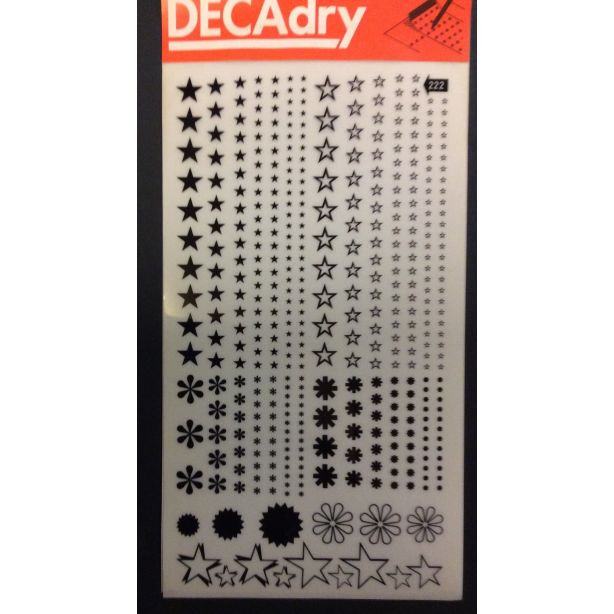 Decadry Super Transfers No222, Stars, Black 