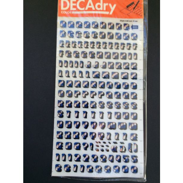 Decadry Super Transfers No805, Blue & Rainbow 42pt, 10mm, 0.394inch Letters