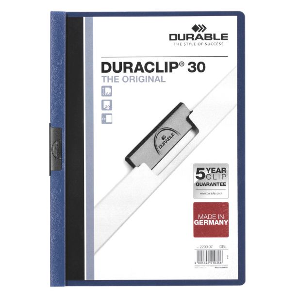 Duraclip File, A4, 3mm, Dark Blue, Pack of 25